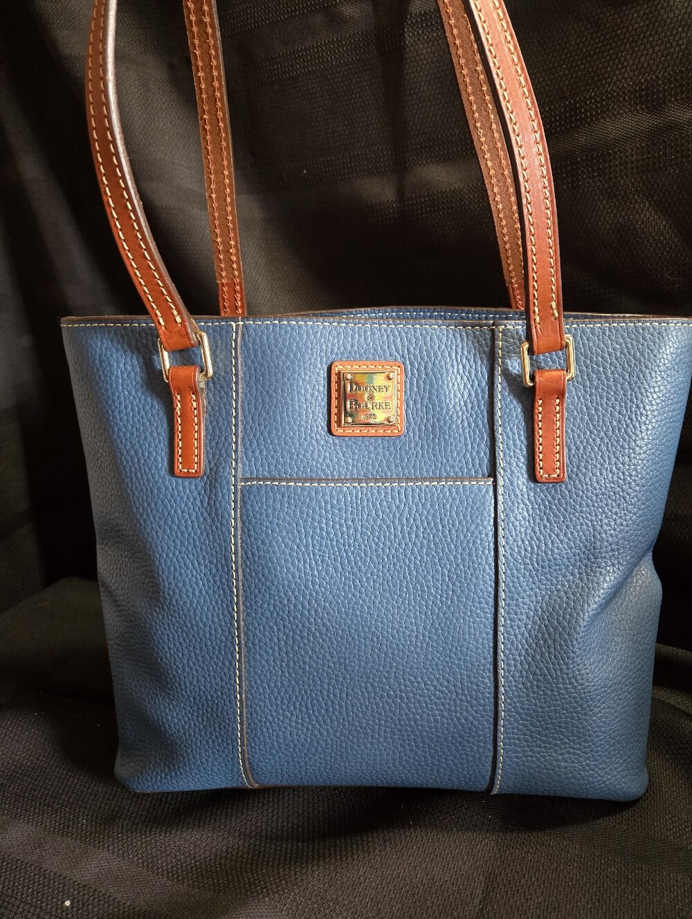 Dooney & Bourke Teal Blue Pebble Leather Lexington Tote